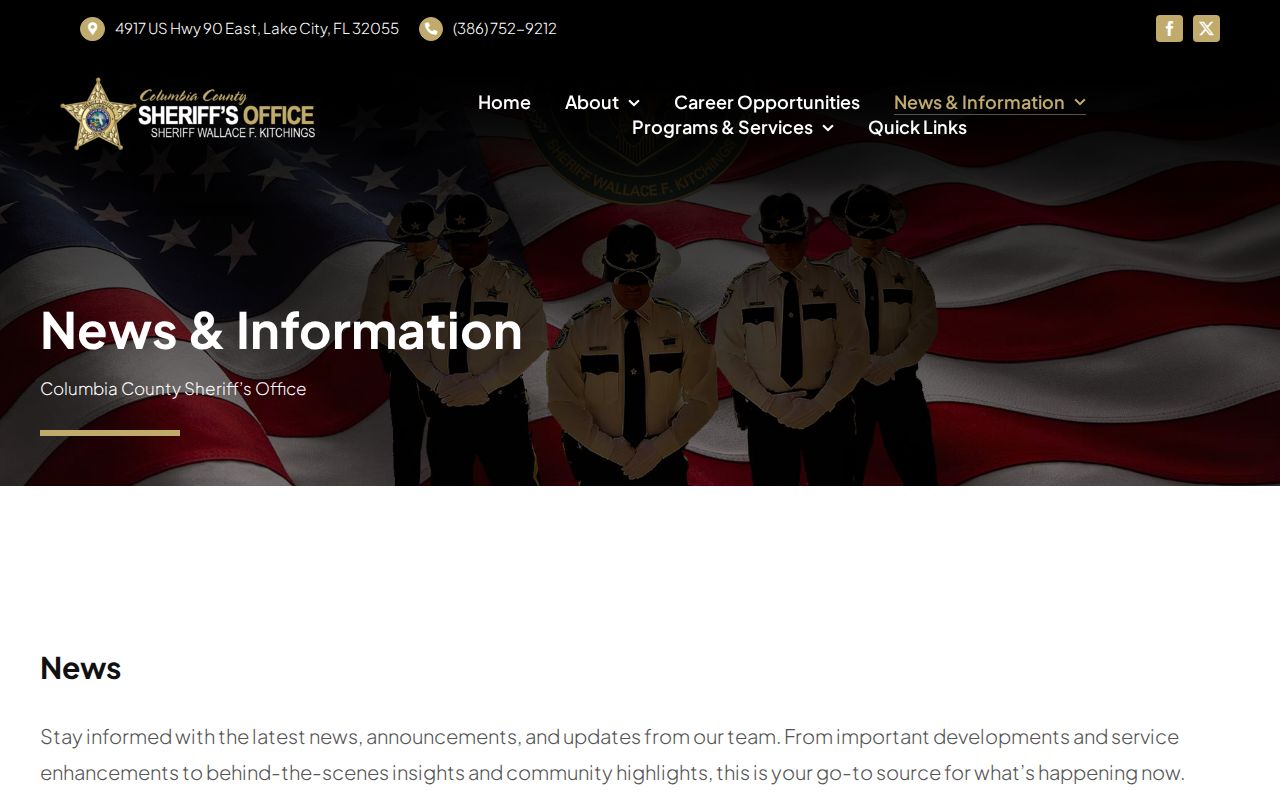 Official Columbia County Sheriff news and information page